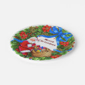 Vrolijk kerstfeest met kerstman papieren bordje (Gekanteld)