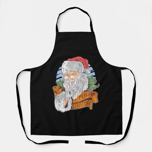 Vrolijk kerstfeest met  kerstman schort (Voorkant)
