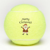 Vrolijk kerstfeest met kerstman tennisballen (Voorkant)