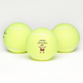 Vrolijk kerstfeest met kerstman tennisballen (Multi)