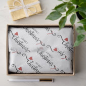 Vrolijk kerstfeest met kerstmanden en snoeprietten tissuepapier (Geschenk)