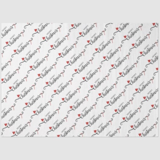 Vrolijk kerstfeest met kerstmanden en snoeprietten tissuepapier (Voorkant)