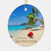 Vrolijk kerstfeest met kerstmis in de tropen keramisch ornament (Links)