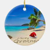 Vrolijk kerstfeest met kerstmis in de tropen keramisch ornament (Achterkant)