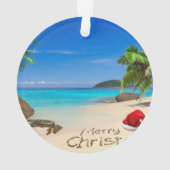 Vrolijk kerstfeest met kerstmis in de tropen ornament (achterkant)