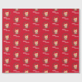 Vrolijk kerstfeest met kerstmis — Santa Puppy Fun  Cadeaupapier (Vlak)