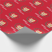 Vrolijk kerstfeest met kerstmis — Santa Puppy Fun  Cadeaupapier (Hoek)