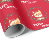 Vrolijk kerstfeest met kerstmis — Santa Puppy Fun  Cadeaupapier (Rol Hoek)