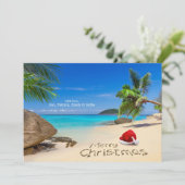 Vrolijk kerstfeest met kerstmuts in de tropen feestdagenkaart (Staand voorkant)