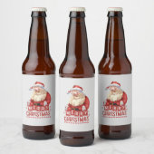 Vrolijk kerstfeest met kerstvakantie bier etiket (Flessen)
