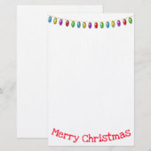 Vrolijk kerstfeest met kerstverlichting briefpapier (Voorkant / Achterkant)