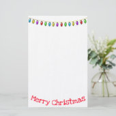 Vrolijk kerstfeest met kerstverlichting briefpapier (Staand voorkant)