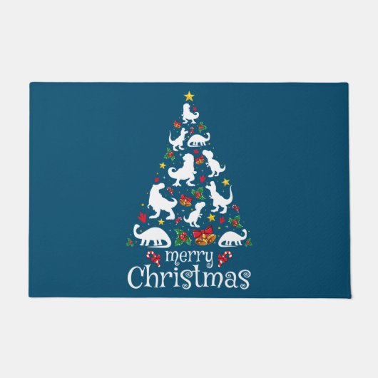 Vrolijk kerstfeest met Kinder jongens met Rex Deurmat (Voorkant)