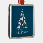 Vrolijk kerstfeest met Kinder jongens met Rex Metalen Ornament (Rechts)