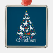 Vrolijk kerstfeest met Kinder jongens met Rex Metalen Ornament (Voorkant)