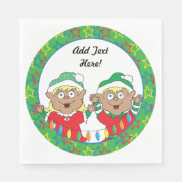 Vrolijk kerstfeest met kleur servet