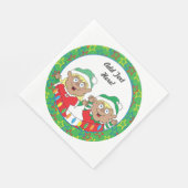 Vrolijk kerstfeest met kleur servet (Hoek)