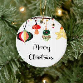 Vrolijk kerstfeest met kleurrijke sterren keramisch ornament