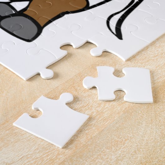 Vrolijk kerstfeest met Koe op kerstmis met Puzzle Legpuzzel (Zijkant)