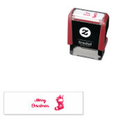 Vrolijk kerstfeest met kous  zelfinktende stempel (In situ)