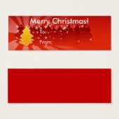 Vrolijk kerstfeest met Label met bomen Mini Visitekaartjes (Voorkant /achterkant)