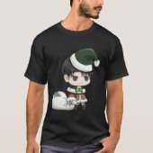 Vrolijk kerstfeest met Levi Ackerman-aanval op Tit T-shirt (Voorkant)