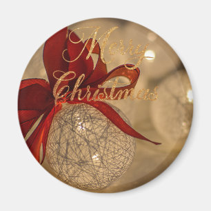 Vrolijk kerstfeest met lichte ballen magneet