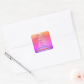Vrolijk kerstfeest met liefde DIY Bericht Naam Rai Vierkante Sticker (Envelop)