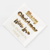 Vrolijk kerstfeest met liefde Elegant Chic Gold Servet (Hoek)