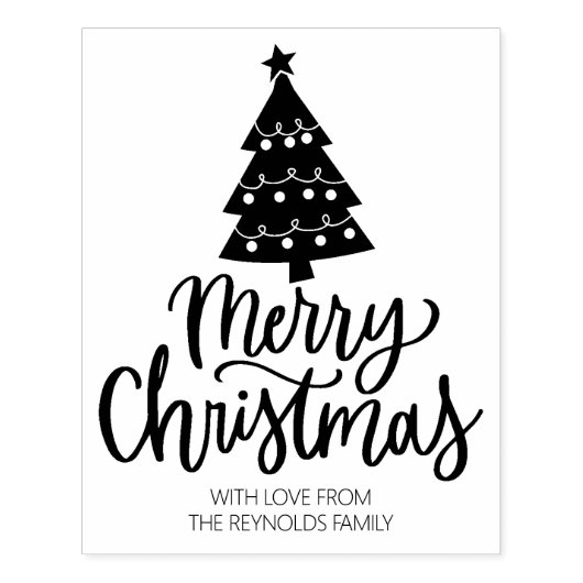 Vrolijk kerstfeest met liefde, familie groot rubberstempel (Afrduk)