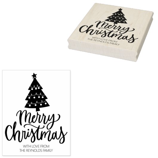 Vrolijk kerstfeest met liefde, familie groot rubberstempel (Gestempeld)