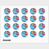 Vrolijk Kerstfeest met liefde gepersonaliseerd Ronde Sticker (Vel)