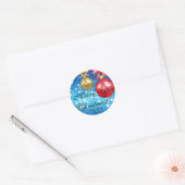 Vrolijk Kerstfeest met liefde gepersonaliseerd Ronde Sticker (Envelop)
