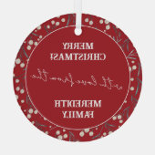 Vrolijk kerstfeest met liefde Personaliseer orname Glas Ornament (Achterkant)