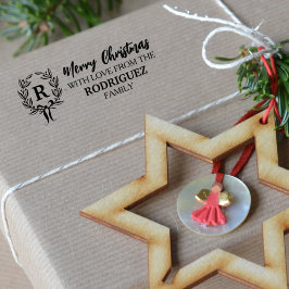 Vrolijk kerstfeest met liefde van de (aangepaste)  rubberstempel