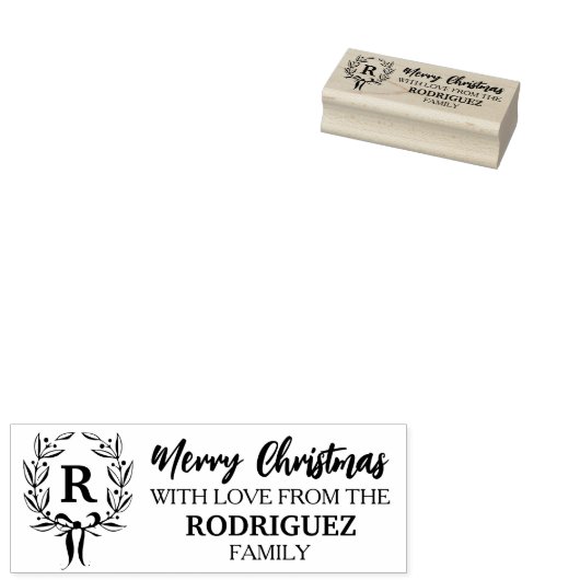 Vrolijk kerstfeest met liefde van de (aangepaste)  rubberstempel (Gestempeld)