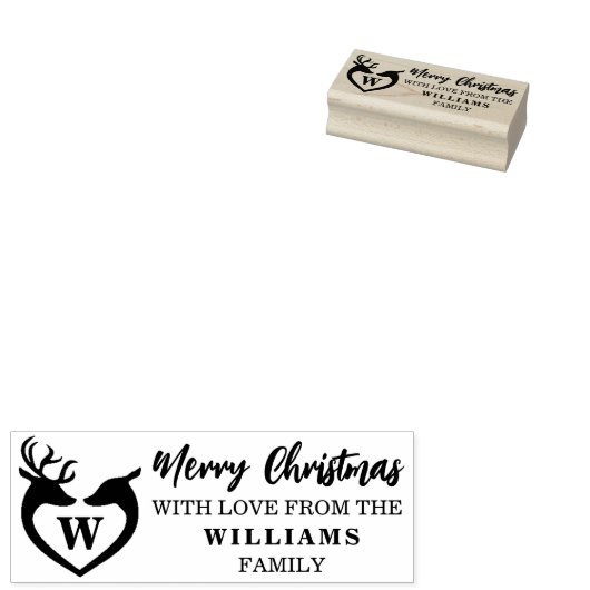 Vrolijk kerstfeest met liefde van (gebruikelijk) g rubberstempel (Gestempeld)