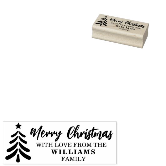 Vrolijk kerstfeest met liefde van (gebruikelijk) g rubberstempel (Gestempeld)