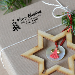 Vrolijk kerstfeest met liefde van (gebruikelijk) g rubberstempel