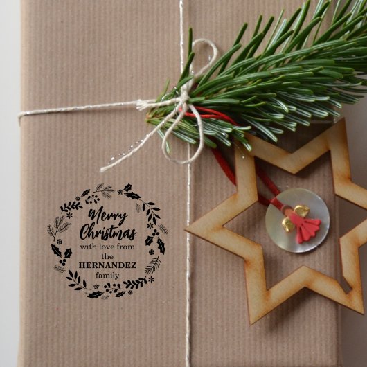 Vrolijk kerstfeest met liefde van (gebruikelijk) g rubberstempel