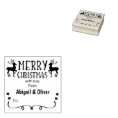 Vrolijk kerstfeest met liefde van (gebruikelijk) p rubberstempel (Gestempeld)