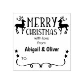 Vrolijk kerstfeest met liefde van (gebruikelijk) p rubberstempel (Afrduk)