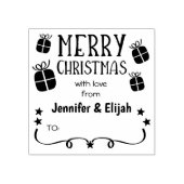 Vrolijk kerstfeest met liefde van (gebruikelijk) p rubberstempel (Afrduk)