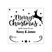 Vrolijk kerstfeest met liefde van (gebruikelijk) p rubberstempel (Afrduk)