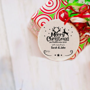 Vrolijk kerstfeest met liefde van (gebruikelijk) p rubberstempel