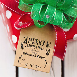 Vrolijk kerstfeest met liefde van (gebruikelijk) p rubberstempel