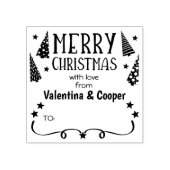 Vrolijk kerstfeest met liefde van (gebruikelijk) p rubberstempel (Afrduk)