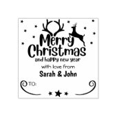 Vrolijk kerstfeest met liefde van (gebruikelijk) p rubberstempel (Afrduk)