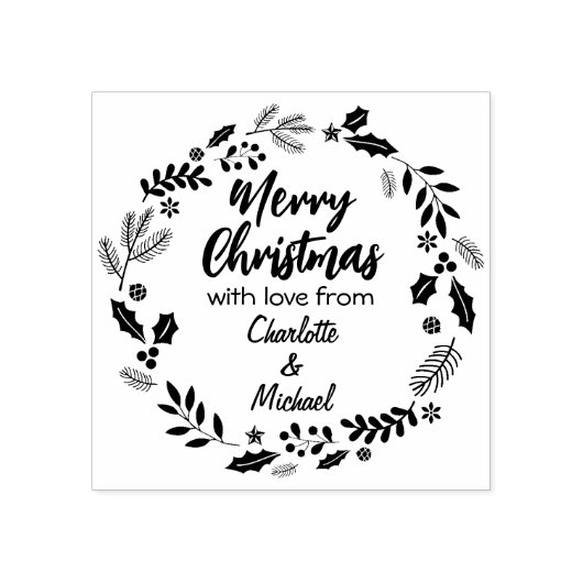 Vrolijk kerstfeest met liefde van (gebruikelijk), rubberstempel (Afrduk)