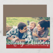 Vrolijk kerstfeest met liefdesfotofeestdag feestdagenkaart (Voorkant / Achterkant)